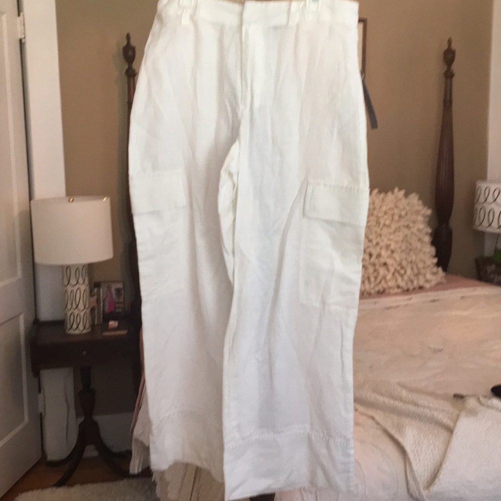 DKNY linen /cotton cropped pants - Picture 1 of 6